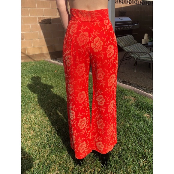 Vintage Henri Bendel Floral Pants sz XS - Picture 3 of 4
